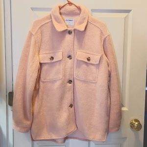 Old Navy Soft Brushed Utility Jacket, Size M, Light Pink